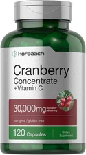 Cranberry Pills | 120 Capsules | 30,000 mg + Vitamin C | by Horbaach