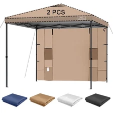 Instant 10X10 Canopy Sidewalls with 4 Pockets for Pop Up Canopy Frame, 2Pack ...