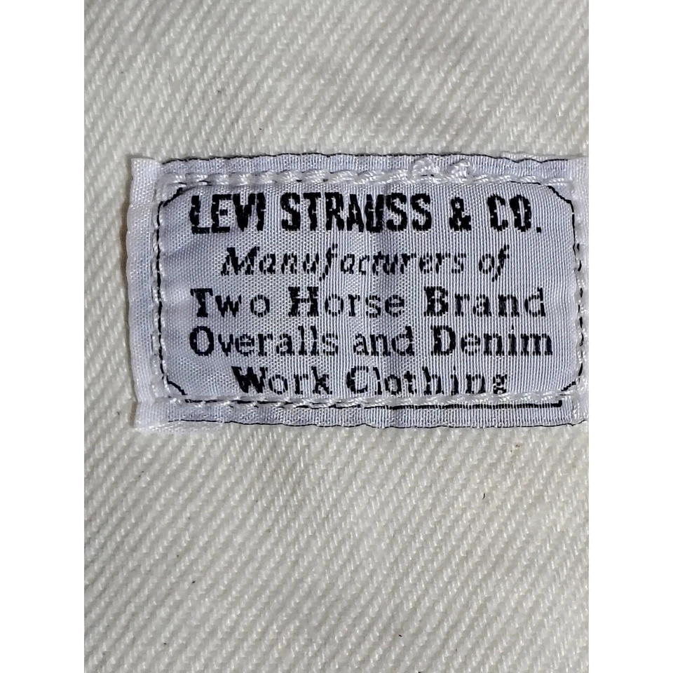 Levi's Premium White Denim Overalls Shorts Women's Large Waterless - Image 4 of 4