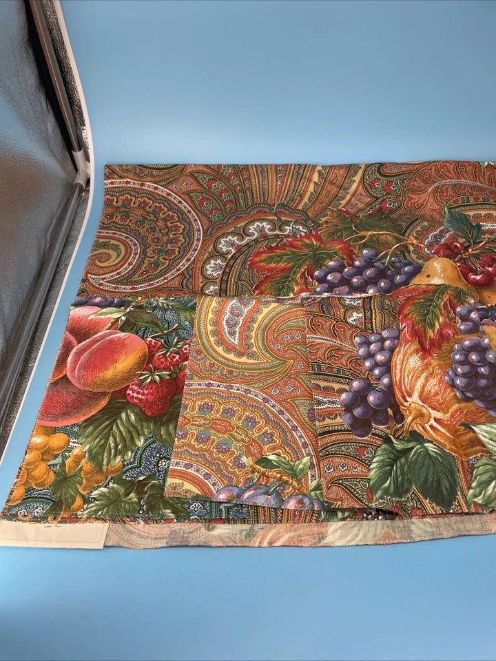 Pierre Frey Fabric Showroom Sample Multi Color Fruit Paisley Vintage New 36”x27 - Image 3 of 4