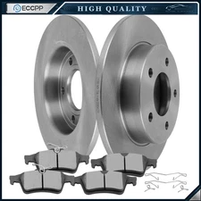 Fits 2008- 2012 Mazda 3 2.0L Rear Brake Solid Rotors And Ceramic Pads 31365 1095