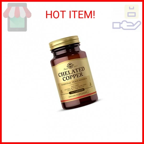 Solgar Cobre Quelado, 100 Comprimidos - Esencial para la Formación de Colágeno - Altamente Foto 2 de 2