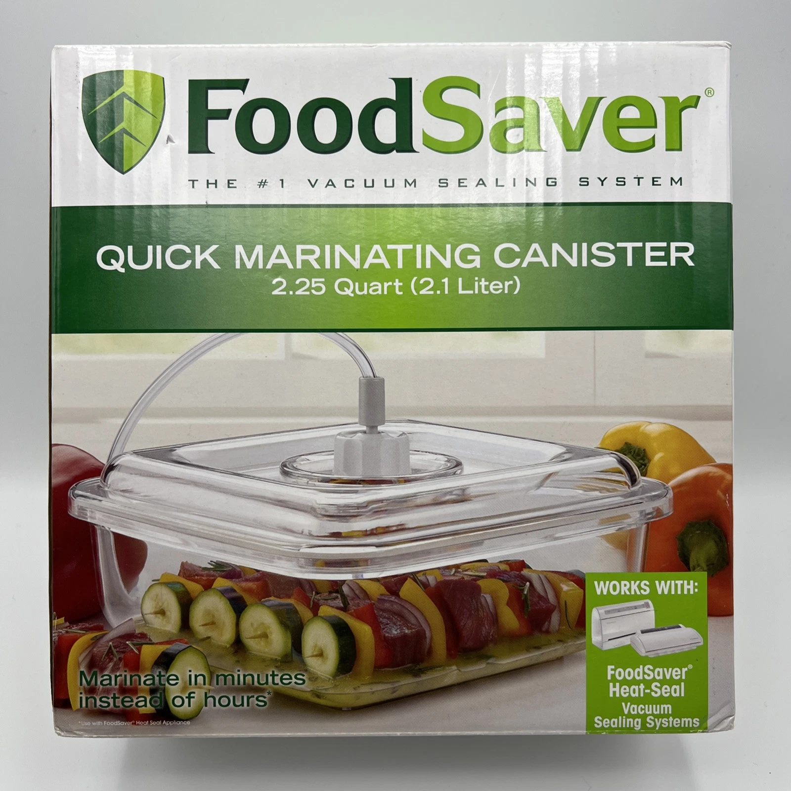 Food Saver Quick Marinating Canister 2 1/4 Quart Vacuum Sealing System New