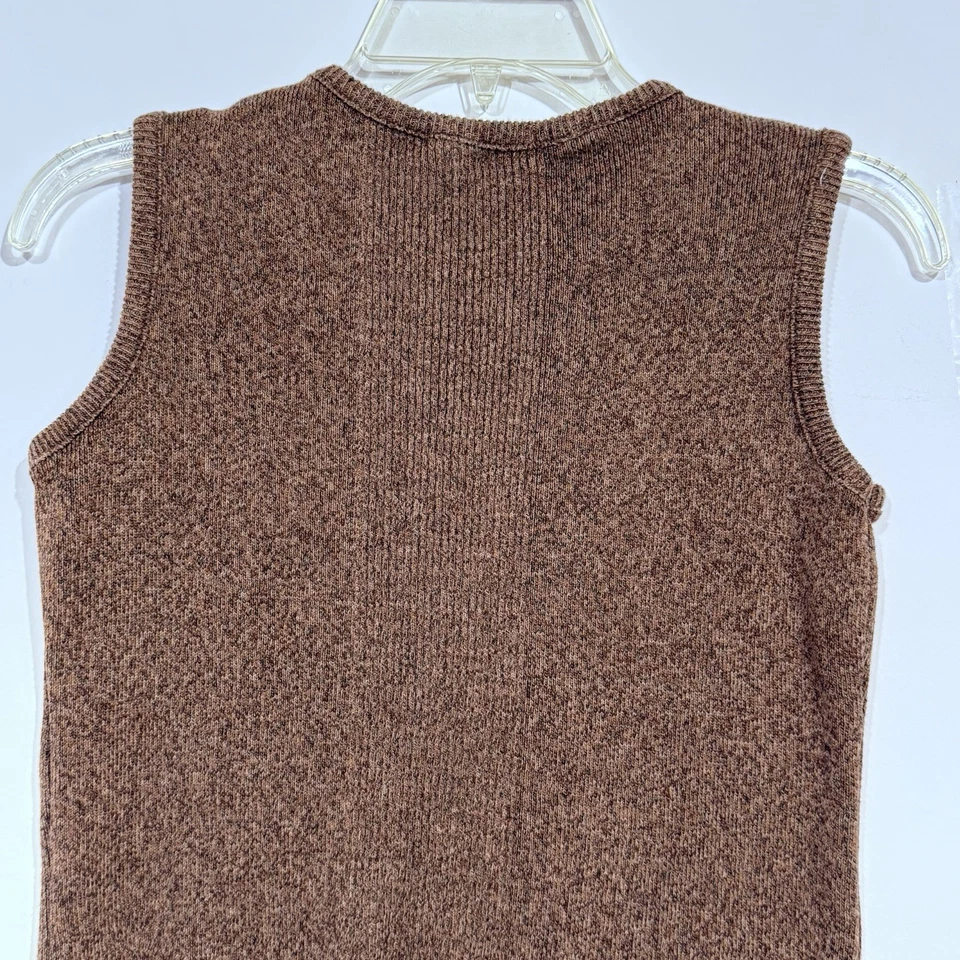 Твид майка маленький без рукавов вязаный коричневый женщин - Изображение 4 из 4