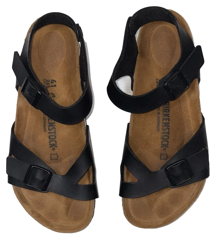 Sandalias Birkenstock Rio negras Birko Flor correa al tobillo para mujer talla US 10/EU 41 Foto 2 de 4