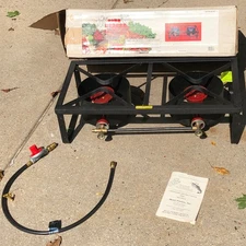 New King Kooker Heavy Duty Double Burner Outdoor Propane Cooker CS-2L