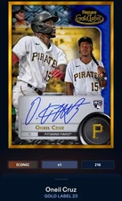 23 Topps Bunt DIGITAL Gold Label Blue Framed Signature ICONIC Oneil Cruz