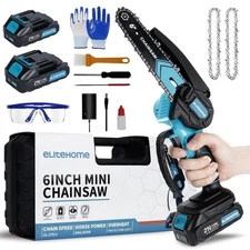Mini Chainsaw Cordless 2 Batteries 6 Inch Electric Portable Handheld Small Ch...