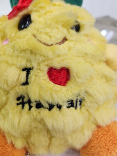 Plush Pineapple I LOVE HAWAII 8" Stuffed Fruit Toy VERY SOFT ! CLEAN NWOT - Picture 2 of 5
