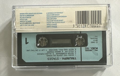 Triumph - Stages ~ Cassette Tape Hard Rock Paper Labels EX / M Condition - Imagen 3 de 7