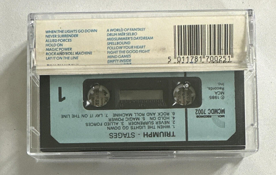 Triumph - Stages ~ Cassette Tape Hard Rock Paper Labels EX / M Con - Image 3 of 4