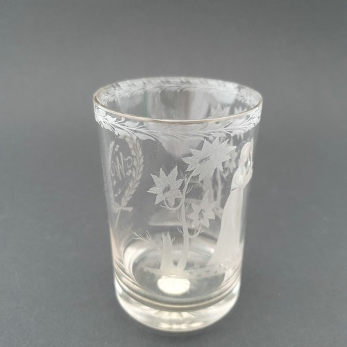 Biedermeier - Becherglas "Der Pantoffelheld". Böhmen, um 1820. - Picture 6 of 11