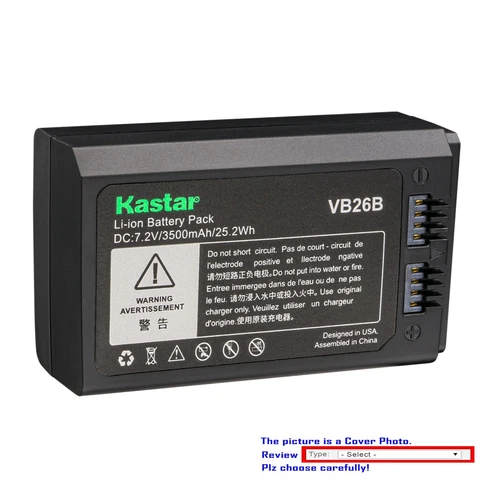 Kastar Battery Replace for GODOX V1 VB26 VB-26 VB26A VB-26AVB26B VB-26B battery - Picture 1 of 8