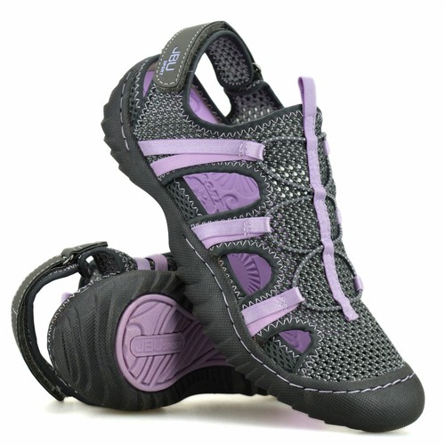 Sandalias sin cordones informales para mujer para caminar deportes espuma viscoelástica aventura zapatos talla - Imagen 2 de 28