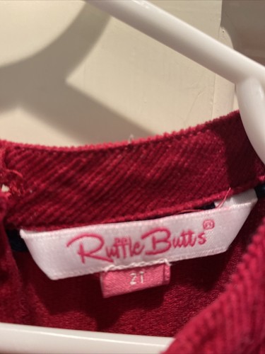 NEW Rufflebutts Toddler Girl Size 2T Deep Red Long Sleeve Ruffle Dress - Picture 3 of 5