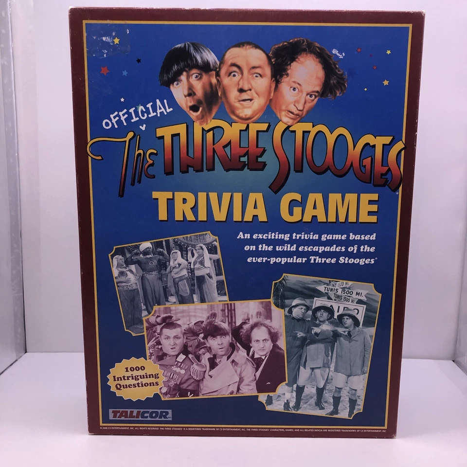 Vintage 2000 The Official Three Stooges Trivia Game By Talicor COMPLETE - Image 2 of 4