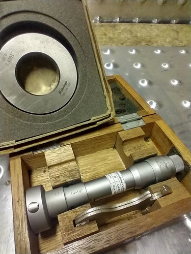 Mitutoyo 168-210 Holtest Micrometer Bore Gage Intrimik 1.4"-1.6" + Setting Ring