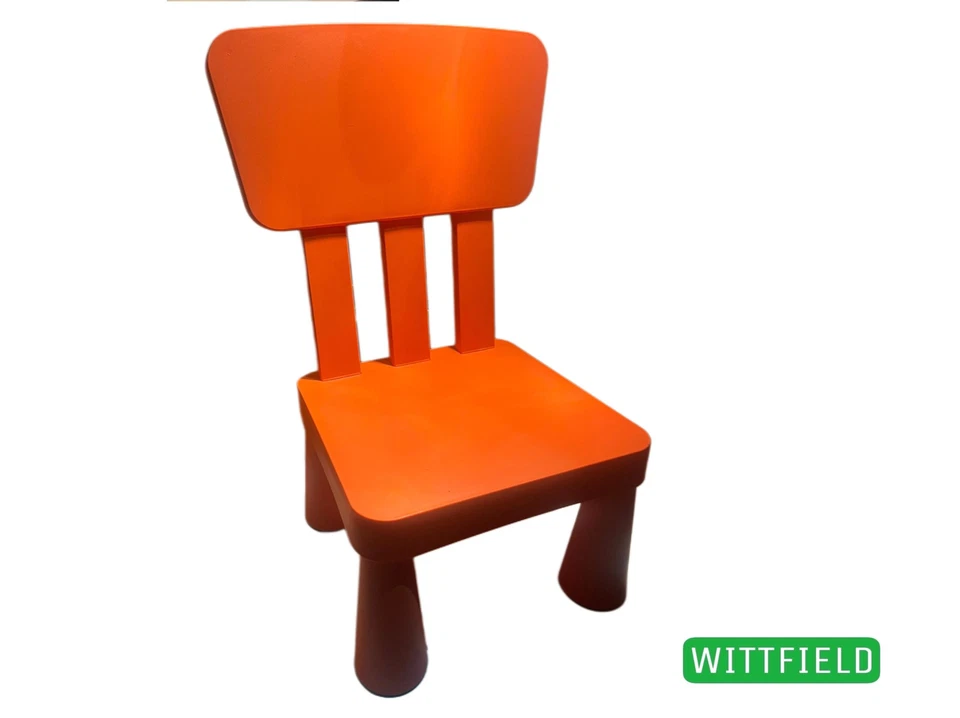 1990er IKEA Mammut Hocker orange mit Lehne Design:_ Morton Kjeistrum, Allan Östg - Bild 2 von 2