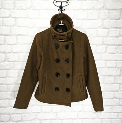 Fidelity by Gerald & Stewart Wool Pea Coat Dark Olive green Made