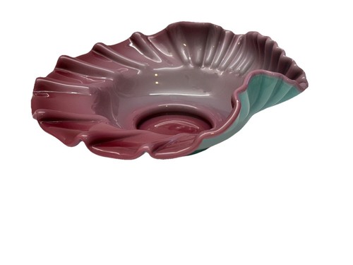 VINTAGE RARE FENTON GLASS 1955 CASED LILAC TURQUOISE PASTEL LILAC Centerpiece - Picture 3 of 14