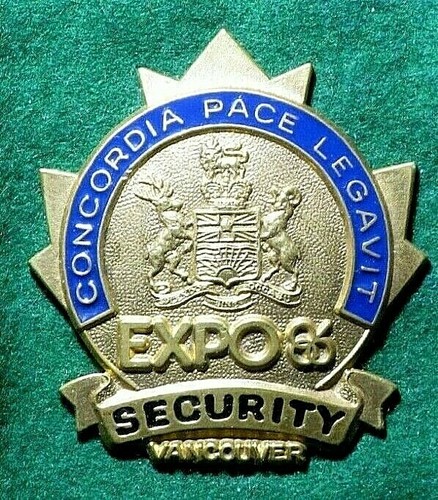 Rare Antique Obsolete Expo 86 Security Bolo Badge / Vancouver 1986 World's Fair - Picture 2 of 5