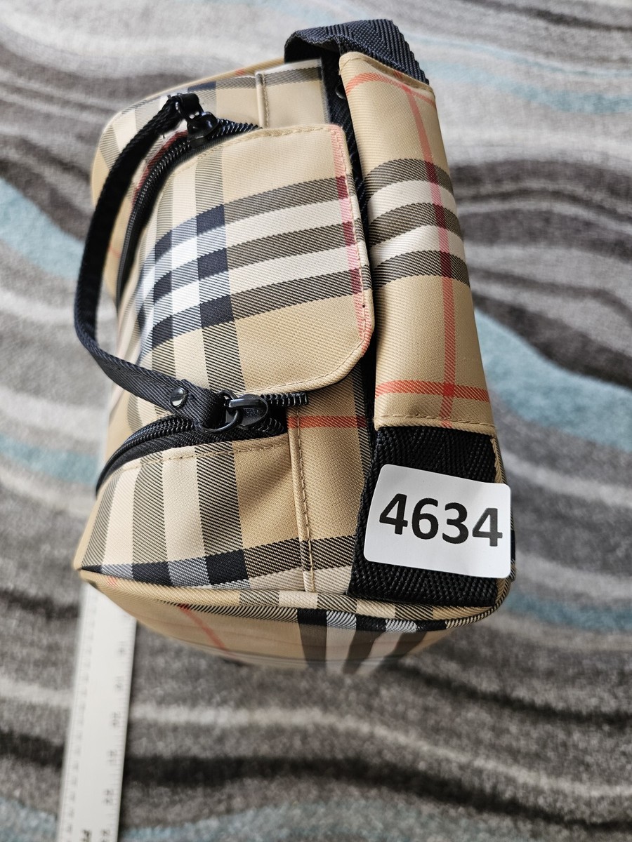 BURBERRY GOLF SHOE CARRIER Beige Vintage Check Golf Shoe Bag BURBERRY GOLF SHOE CARRIER Beige Vintage Check Golf Shoe Bag