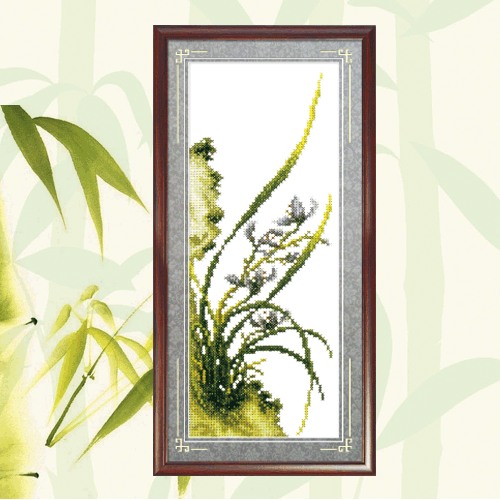 "Orchid"11CT Simple cross stitch kits -24cm*44cm - Picture 1 of 1