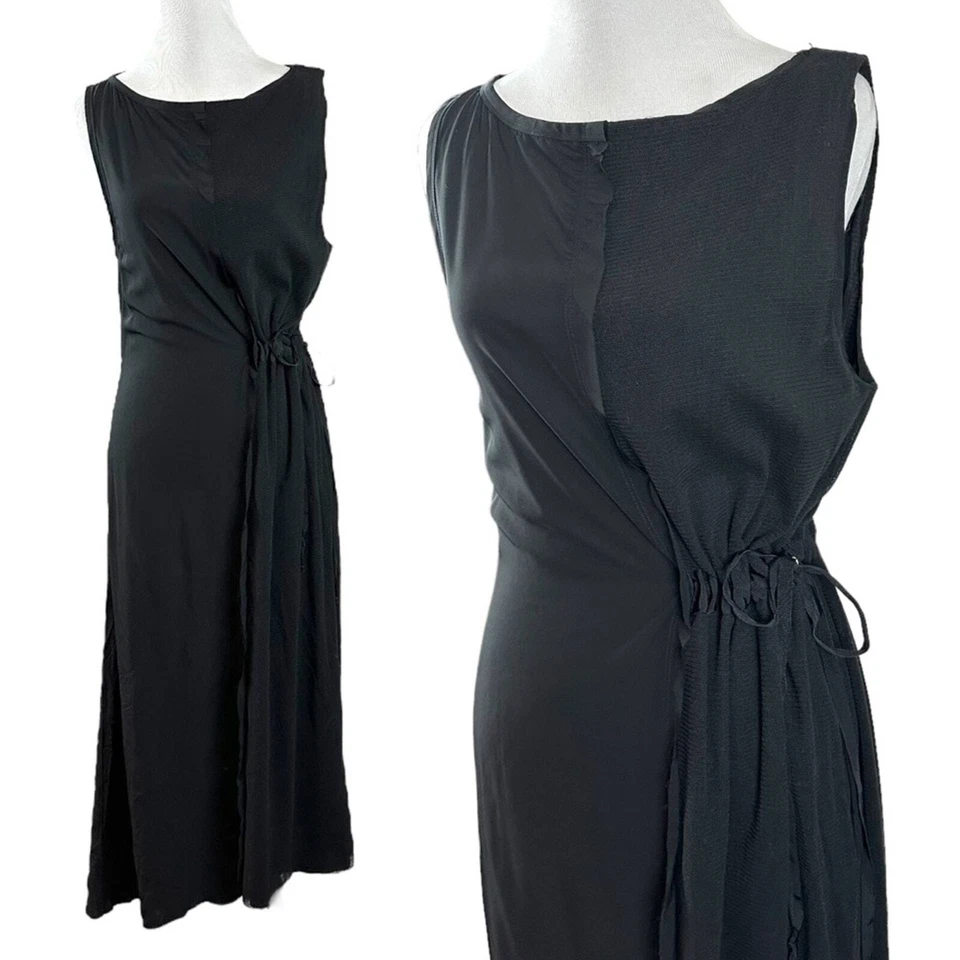 Maxi Vestido Diesel Subversivo Negro Cintura Media Cintura Grunge Malla Gótica Y2K Foto 3 de 4