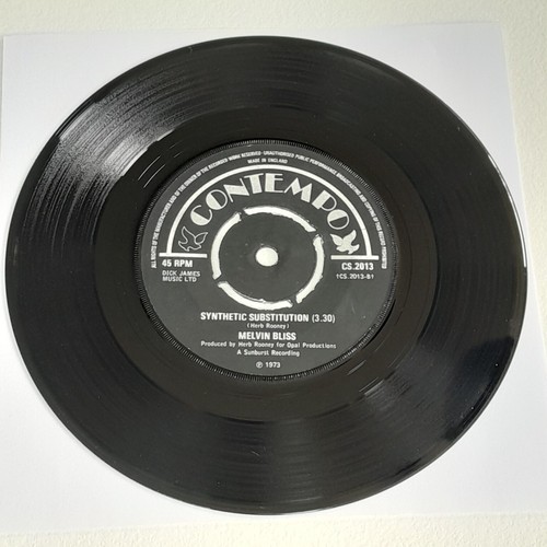 MELVIN BLISS Belohnung / Synthetische Ersatz SEELE Funk Breaks 7" Contempo HÖREN