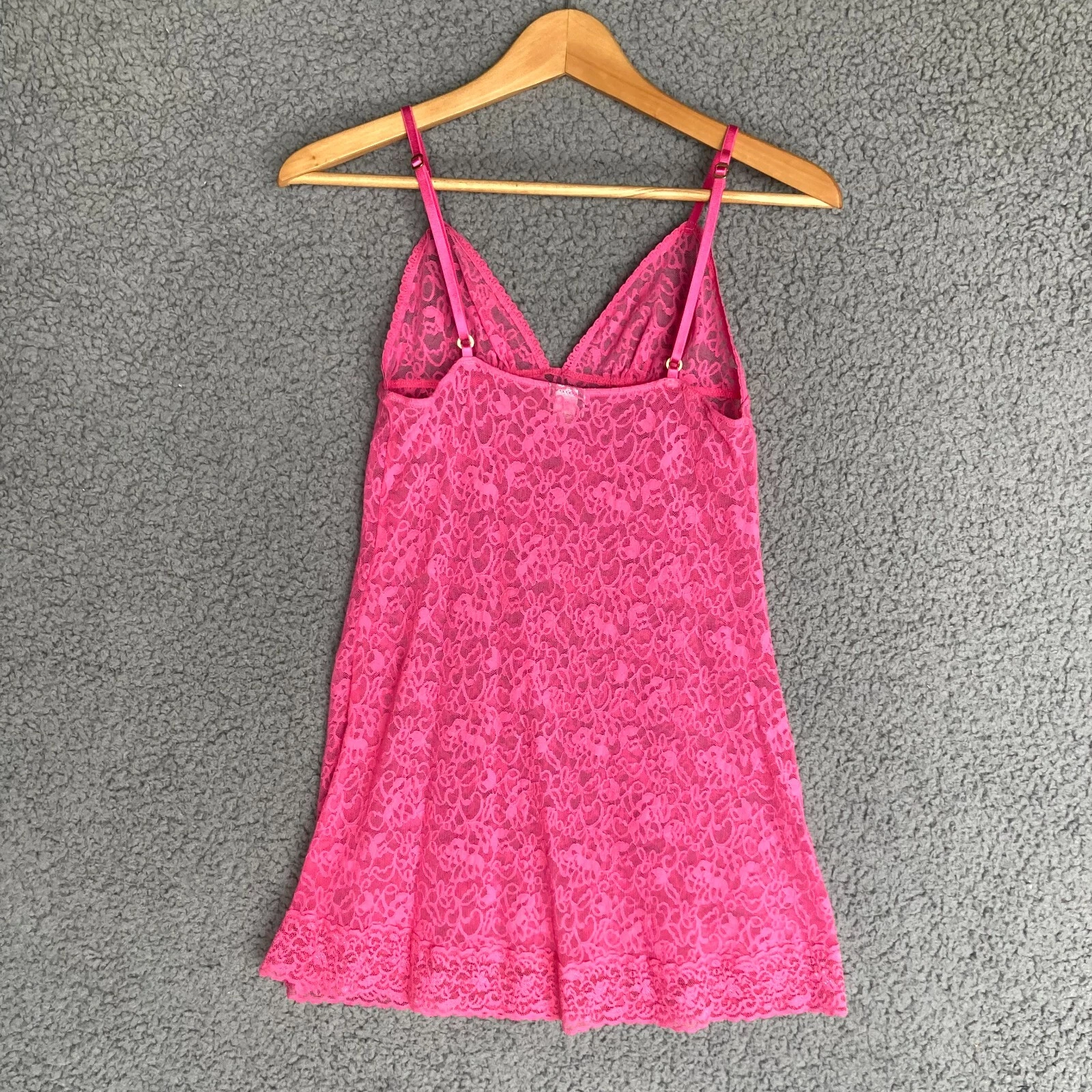 UNDERCOVER Victoria Secret Vestito Slip M Baby Doll Cami Trasparente Pizzo Civetta Lingerie Top