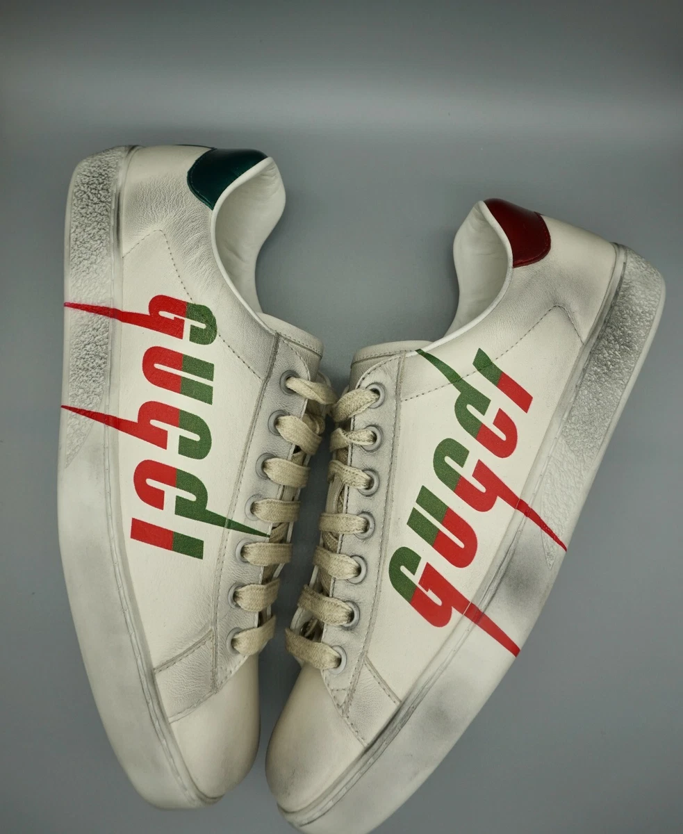 NWT Gucci Men Blade Ace Distressed Sneakers Size US Mens 6.5 eBay