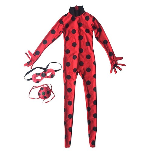 Girls Miraculous Ladybug Costume Superhero Cosplay Book Week Fancy Dress - Picture 4 of 8