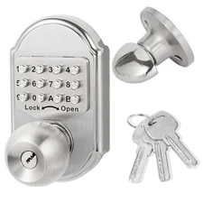 Mechanical Keyless Entry Door Lock Digital Code Keypad Knob Combination Deadbolt