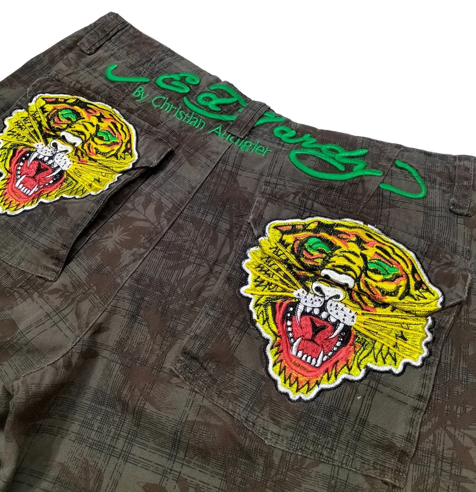 Pantalones Cortos Ed Hardy By Christian Audigier Para Hombre Marrón Carga Cortos Talla L Cintura 36 pulgadas Foto 4 de 4