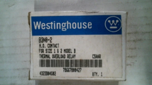 WESTINGHOUSE B3N0-2 THERMAL OVERLOAD RELAY SIZE 1 & 2 MOD.B 4323B04G02 -FREESHIP