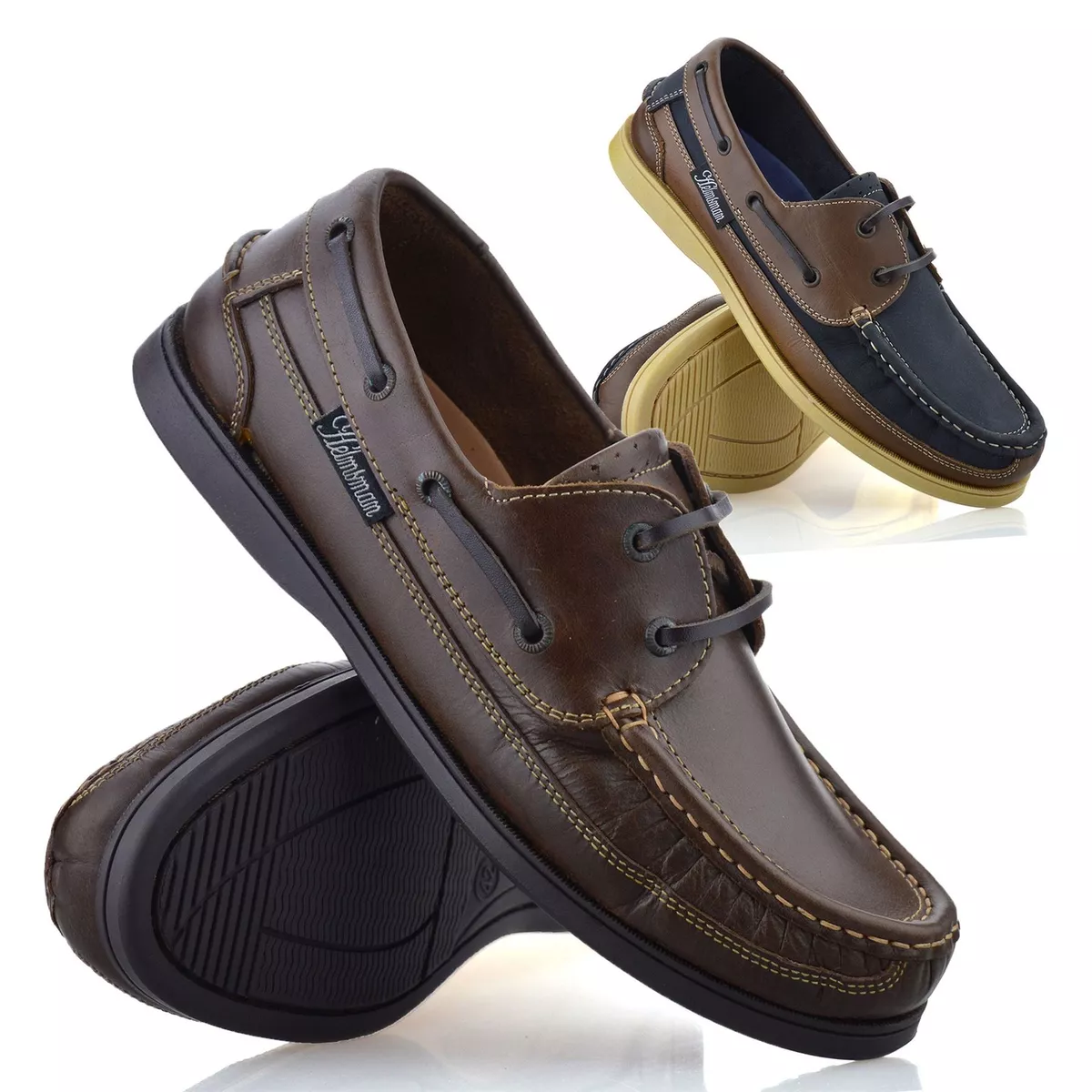 Mens Leather Boat Deck Lace Up Walking Casual Driving Moccasin Loafer Shoes Size