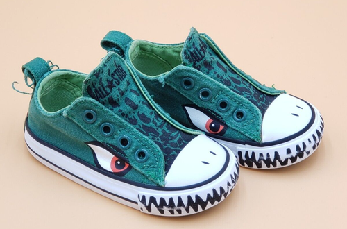 Converse Dino Slip-On Green with Dino Face Infant US 5 Pre-Owned