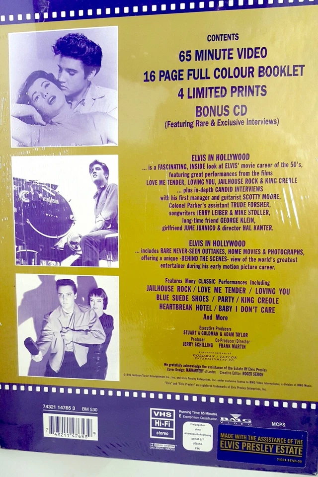 ELVIS IN HOLLYWOOD '50's VHS HiFi Stereo Bonus CD 16pg Booklet 4 Color Prints SS - Image 4 of 4