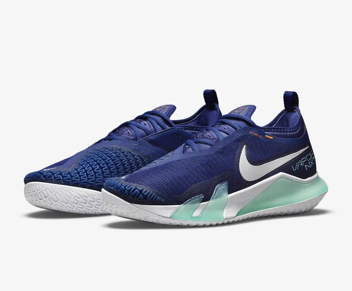 NIKE M REACT VAPOR NXT HC DEEP ROYAL BLUE WHITE TENNIS MENS SZ 8