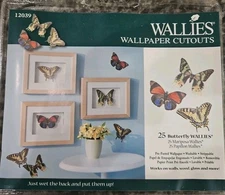 Butterfly Wallies 25 Pre-Pasted Wallpaper Cut Outs Decals Stickers #12039