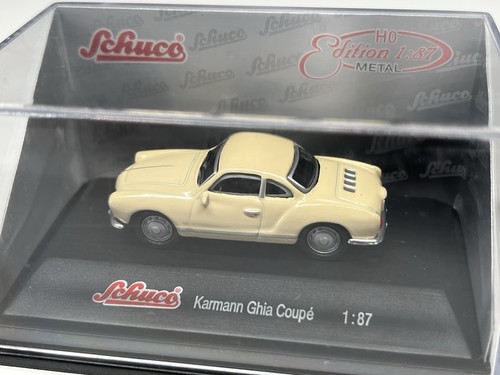 SCHUCO 1:87 KARMANN GHIA COUPE CREAM HO / OO MODEL RAIL DIECAST MODEL CAR - Picture 16 of 19