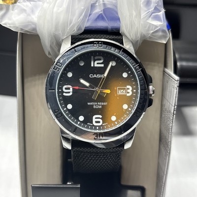 Casio MTP-VD01C-1BV Men's Enticer Fabric Band Black Dial 50M WR Sports Watch