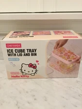 CHEFMADE Hello Kitty Ice Cube Tray with Lid container & scoop  NIB