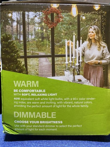 Sigalux Edison LED Dimmable Light Bulbs 40 W Equivalent Amber Glass E26 Base - Picture 2 of 3