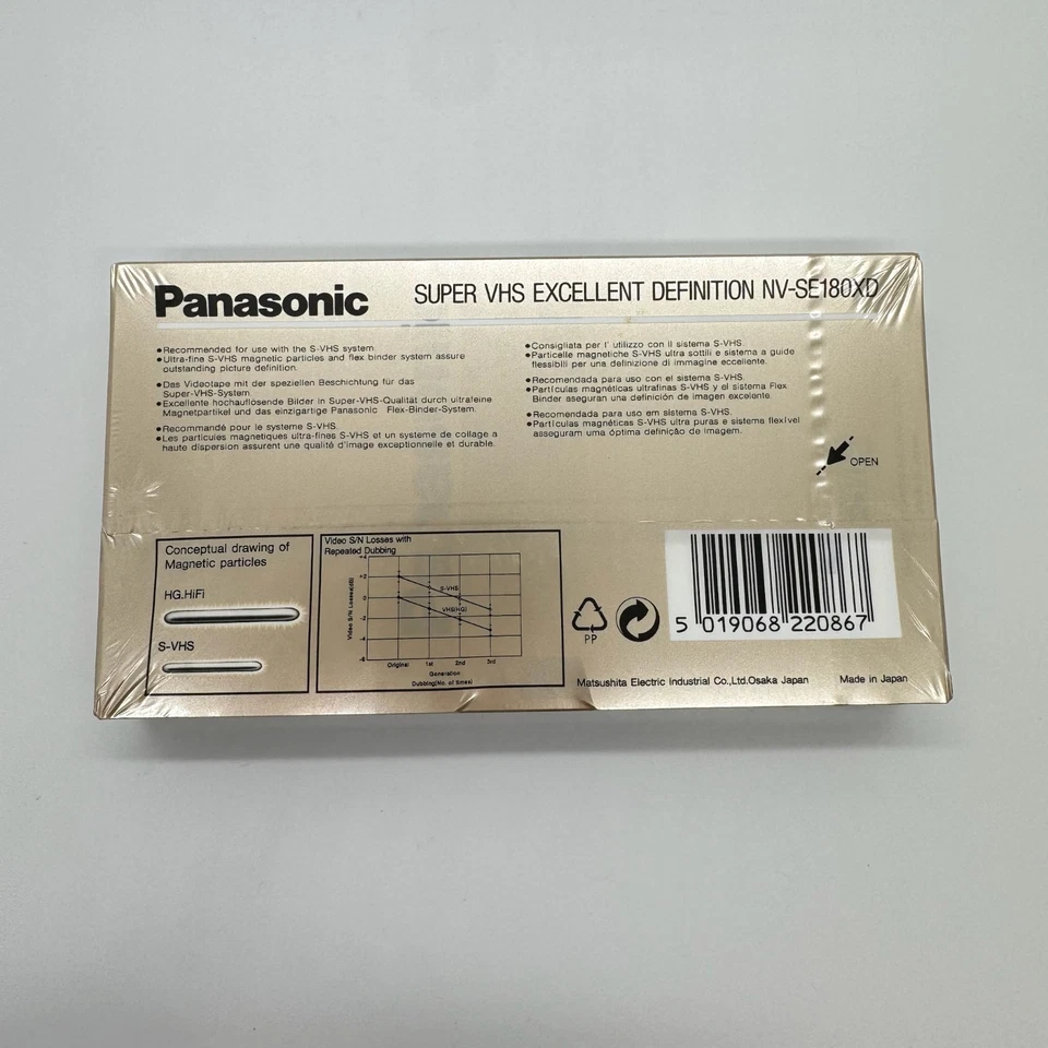 3x Panasonic XD Pro SE-180 Super SVHS Blank Video Cassettes Brand New Sealed - Image 4 of 4