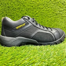 Caterpillar Argon Mens Size 13 Black Leather Composite Toe Safety Work Shoes