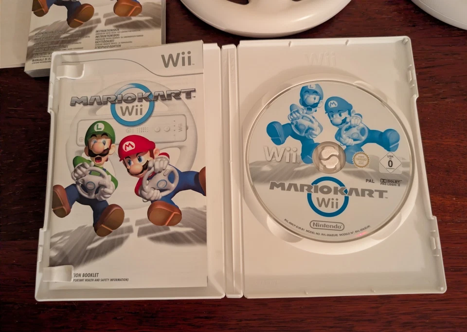 Nintendo Mario Kart Wii originale completa con gioco due volanti e istruzioni - Imagen 2 de 4
