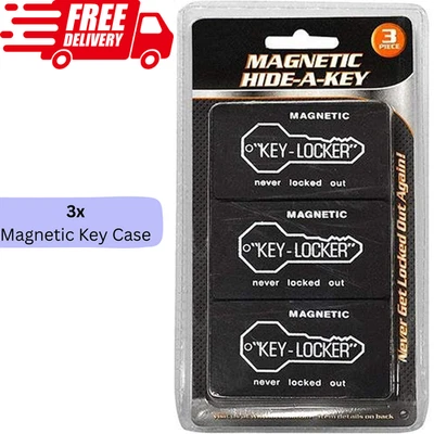 IIT 3x Magnetic Key Case Holder Sticks To Car Hide A Spare Key Storage Safe Hideakey