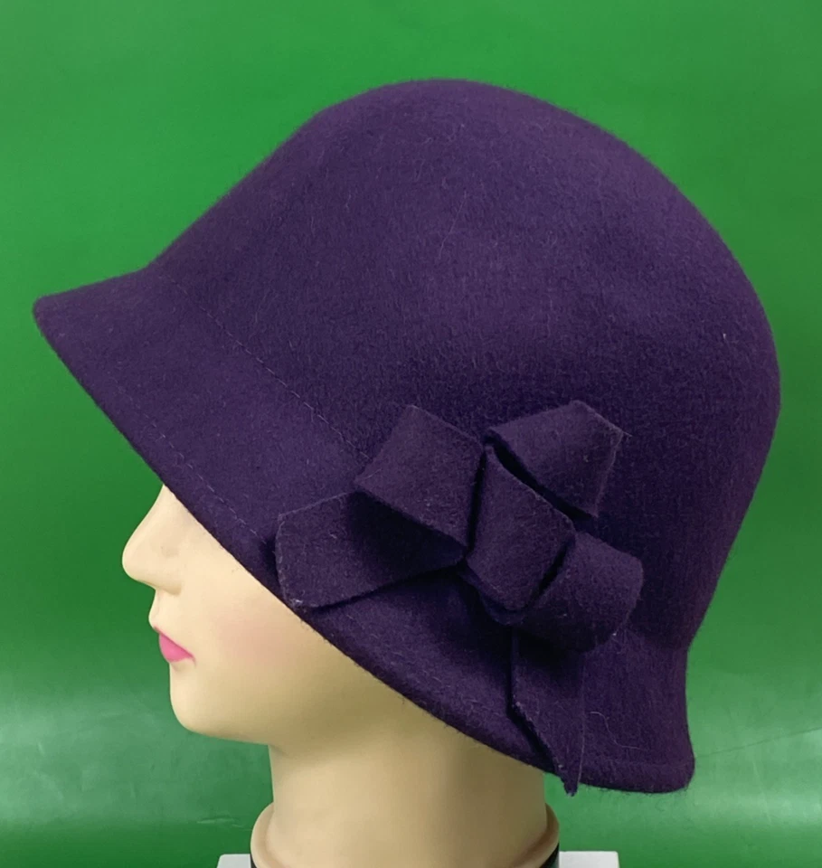 Sombrero cubo Croft & Barrow mujer lana arte floral flor púrpura Foto 3 de 4