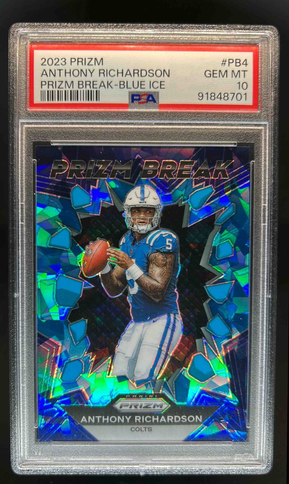 Anthony Richardson Panini Prizm Prizm Break #PB4 Blue Ice